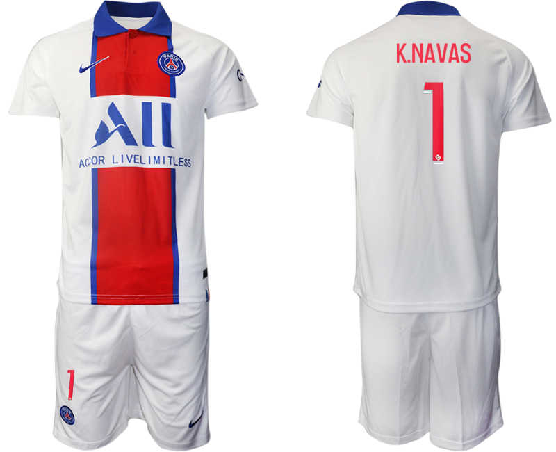 Men 2020-2021 club Paris St German away #1 white Soccer Jerseys->paris st german jersey->Soccer Club Jersey